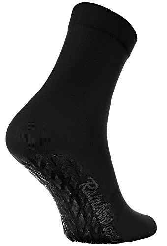 Rainbow Socks - Damen Herren Bunte Baumwolle Antirutsch Socken ABS - 1 Par - Schwarz - Größen 36-38 von Rainbow Socks