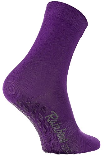 Rainbow Socks - Damen Herren Bunte Baumwolle Antirutsch Socken ABS - 1 Par - Lila - Größen 42-43 von Rainbow Socks