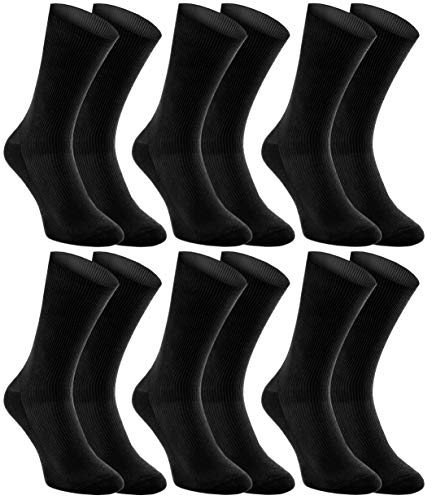 Rainbow Socks - Damen Herren Antibakterielle Diabetiker Socken Ohne Gummibund - 6 Paar - Schwarz - Größen 42-43 von Rainbow Socks