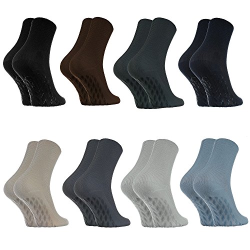 Rainbow Socks - Damen Herren Antirutsch Diabetiker Socken Ohne Gummibund ABS - 8 Paar - Klassische Farben - Größen 44-46 von Rainbow Socks