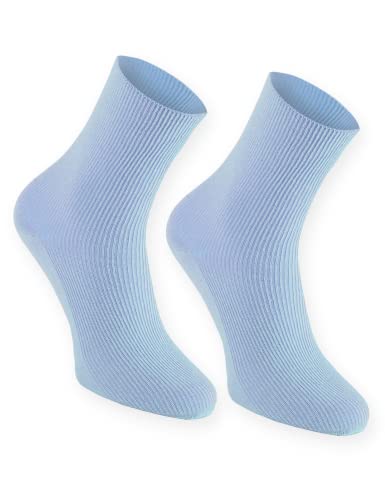 Rainbow Socks - Damen Herren Baumwolle Diabetiker Socken Ohne Gummibund - 1 Paar - Blau - Größen 36-38 von Rainbow Socks