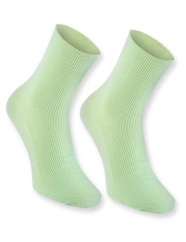 Rainbow Socks - Damen Herren Baumwolle Diabetiker Socken Ohne Gummibund - 1 Paar - Grün - Größen 36-38 von Rainbow Socks