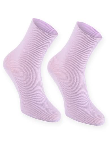 Rainbow Socks - Damen Herren Baumwolle Diabetiker Socken Ohne Gummibund - 1 Paar - Lila - Größen 39-41 von Rainbow Socks