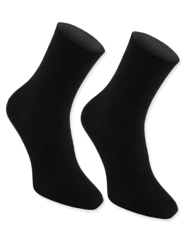 Rainbow Socks - Damen Herren Baumwolle Diabetiker Socken Ohne Gummibund - 1 Paar - Schwarz - Größen 36-38 von Rainbow Socks