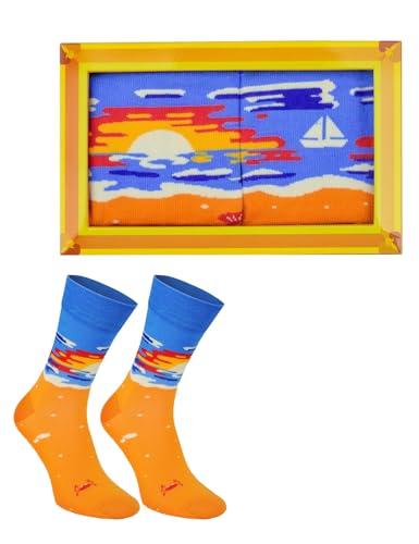 Rainbow Socks - Painting Box Socks - Damen Herren Bild Gemälde Socken im Rahmen - Novelty Geschenk Socken für Kunstfans Maler - Raumdekoration - 1 Paar - Größen 36-40 von Rainbow Socks