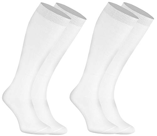 Rainbow Socks - Damen Herren Bunte Bambus Kniestrümpfe - 2 Paar - Weiß - Größen 39-41 von Rainbow Socks