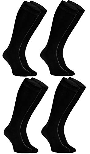 Rainbow Socks - Damen Herren Bunte Bambus Kniestrümpfe - 4 Paar - Schwarz - Größen 36-38 von Rainbow Socks