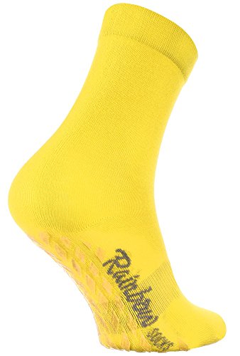 Rainbow Socks - Damen Herren Bunte Baumwolle Antirutsch Socken ABS - 1 Par - Gelb - Größen 42-43 von Rainbow Socks