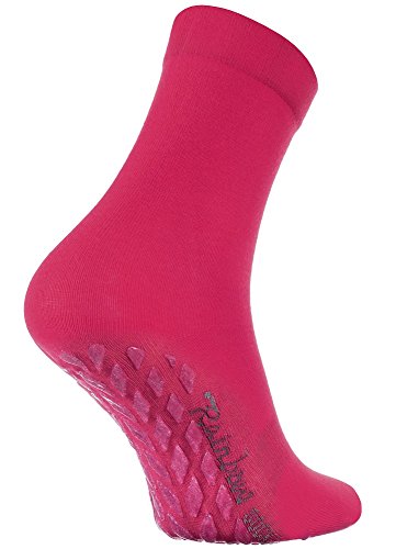 Rainbow Socks - Damen Herren Bunte Baumwolle Antirutsch Socken ABS - 1 Par - Pink - Größen 36-38 von Rainbow Socks