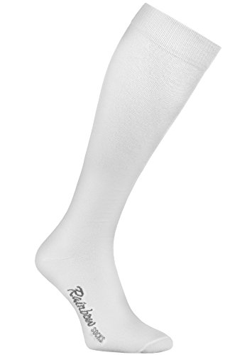 Rainbow Socks - Damen Herren Bunte Baumwolle Kniestrümpfe - 1 Par - Weiß - Größen 39-41 von Rainbow Socks