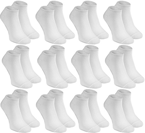 Rainbow Socks - Damen Herren Bunte Sneaker Bambus Socken - 12 Paar - Weiß - Größen 36-38 von Rainbow Socks