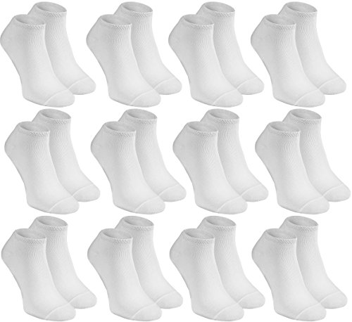 Rainbow Socks - Damen Herren Bunte Sneaker Bambus Socken - 12 Paar - Weiß - Größen 42-43 von Rainbow Socks