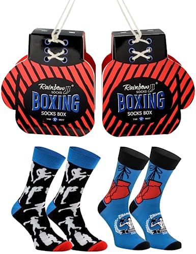 Rainbow Socks - Damen Herren Lustige Boxhandschuhe Socken - Novelty Geschenk für Boxer und Kampfsportfans - 2 Paar - Größen EU 41-46 von Rainbow Socks