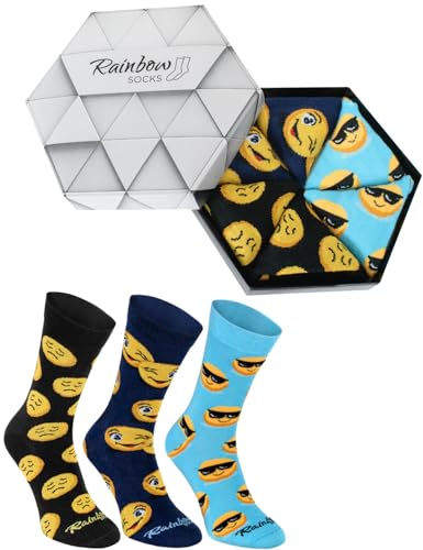 Rainbow Socks - Damen Herren Lustige Socken Box - 3 Paar - Türkis Dunkelblau Schwarz - Größen 41-46 von Rainbow Socks