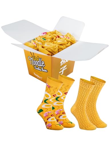 Rainbow Socks - Noodle Socks Box - Damen Herren Baumwolle Lustige Ramen Socken - Ein Novelty Geschenk für Asiatischen Küche Nudel und Ramen Fans - 2 Paar - Größen 41-46 von Rainbow Socks