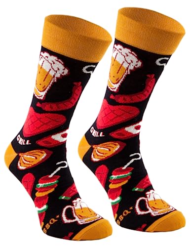 Rainbow Socks - Damen Herren Lustige Party Socken - 1 Paar - Grill - Größen 41-46 von Rainbow Socks