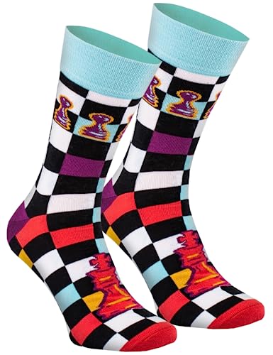 Rainbow Socks - Damen Herren Lustige Schach Socken - Größe 36-40 von Rainbow Socks