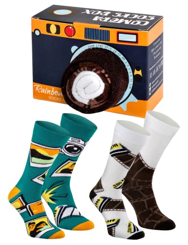 Rainbow Socks - Damen Herren Lustige Socken in der Kamera für sie und für ihn 2 Paare - Größen 41-46 von Rainbow Socks