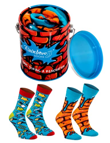 Rainbow Socks - Damen Herren Lustige Sockendose Farbe Geschenk 2 Paare - Größen 47-50 von Rainbow Socks