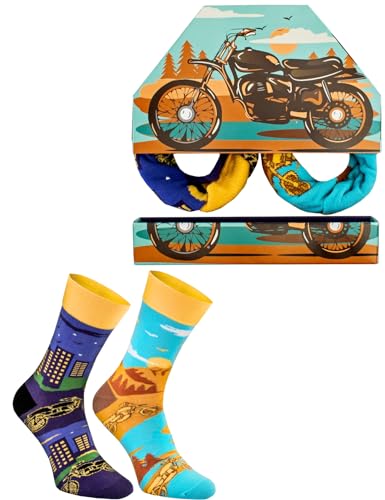 Rainbow Socks - Damen Herren Motorrad Socken Box Novelty Gift für Motorradfans - 1 Paar - Größen EU 41-46 von Rainbow Socks