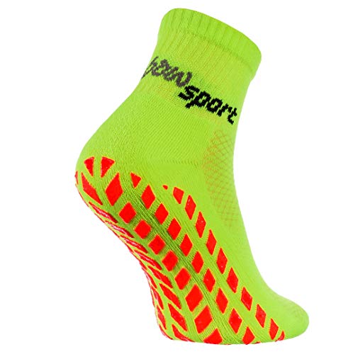 Rainbow Socks - Neo ABS Sport Socks - Damen Herren Neon Sneaker Sport Stopper Socken - 1 Paar - Grün - Größen 42-43 von Rainbow Socks