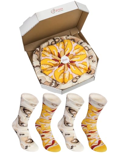 Rainbow Socks - Damen Herren Pizza Socken Box Hawaii - 4 Paar - Größen 47-50 von Rainbow Socks