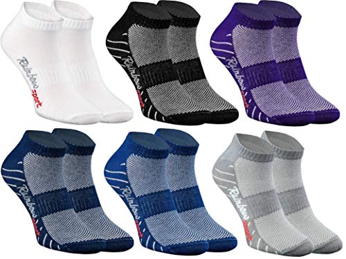 Rainbow Socks - Damen Herren Quarter Sport Socken - 6 Paar - Dunkel - Größen 44-46 von Rainbow Socks