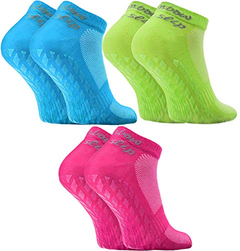 Rainbow Socks - Damen Herren Quarter Sport Socken ABS - 3 Paar - Grün Fuchsie Türkis - Größen EU 42-43 von Rainbow Socks