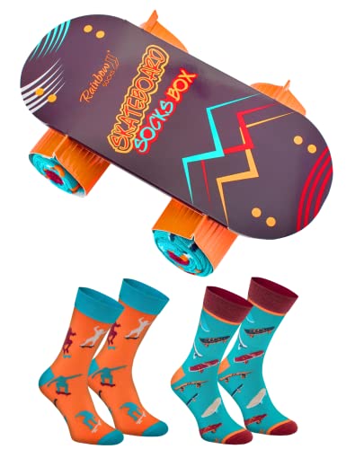 Rainbow Socks - Damen Herren Skateboard Skate Lustige Socken Box - 2 Paar - Größen EU 47-50 von Rainbow Socks