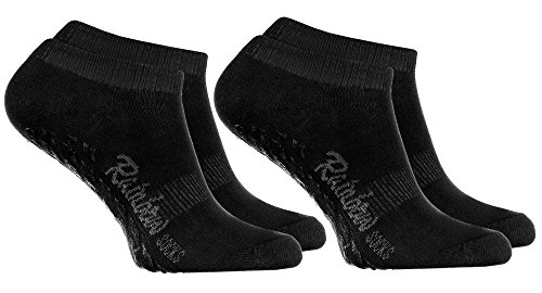 Rainbow Socks - Damen Herren Sneaker Antirutsch Socken ABS - 2 Paar Schwarz - Größen 44-46 von Rainbow Socks