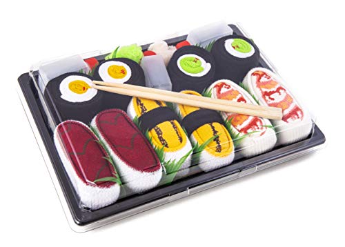 Rainbow Socks - Damen Herren - Sushi Socken Nigiri Shrimp Thunfisch Tamago 2xMaki - Lustige Geschenk - 5 Paar - Größen 36-40 von Rainbow Socks