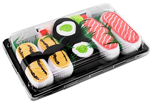 Rainbow Socks - Damen Herren - Sushi Socken Tamago Lachs Gurken Maki - Lustige Geschenk - 3 Paar - Größen 36-40 von Rainbow Socks