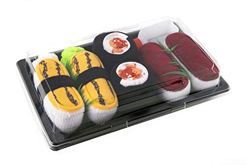 Rainbow Socks - Damen Herren - Sushi Socken Tamago Thunfisch Shrimp Maki - Lustige Geschenk - 3 Paar - Größen 36-40 von Rainbow Socks