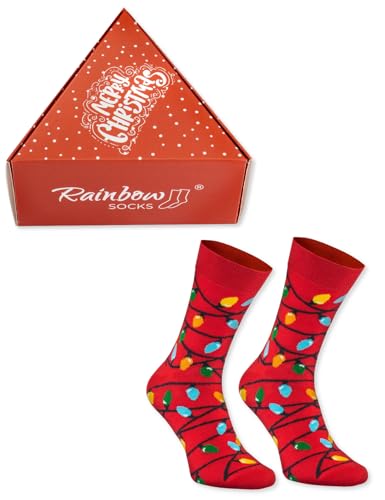 Rainbow Socks - Damen Herren Weihnachtssocken in einer Geschenkbox - Christmas Socks In Box - 1 Paar von Rainbow Socks
