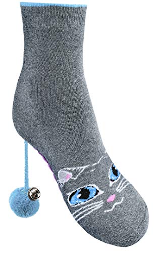 Rainbow Socks – Damen Katzen Frotté Socken - Cat Socks Box - 1 Paar - Grau - Größe 36-40 von Rainbow Socks