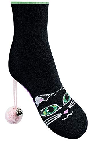 Rainbow Socks – Damen Katzen Frotté Socken - Cat Socks Box - 1 Paar - Schwarz - Größe 36-40 von Rainbow Socks