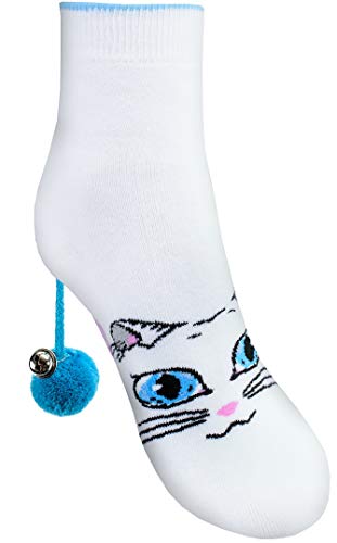 Rainbow Socks – Damen Katzen Frotté Socken - Cat Socks Box - 1 Paar - Weiß - Größe 36-40 von Rainbow Socks