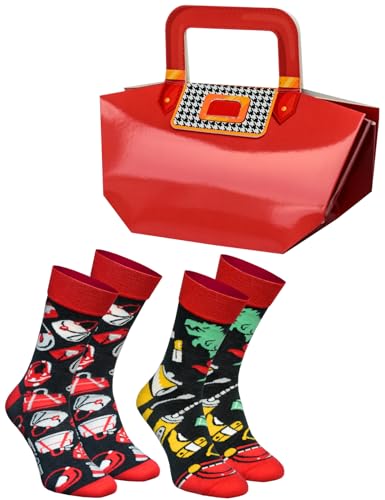 Rainbow Socks - Handbag Box Socks - Damen Novelty Geschenk Socken für Frauen Mädchen und Handtaschen Fans - 2 Paar - Größen 36-40 von Rainbow Socks