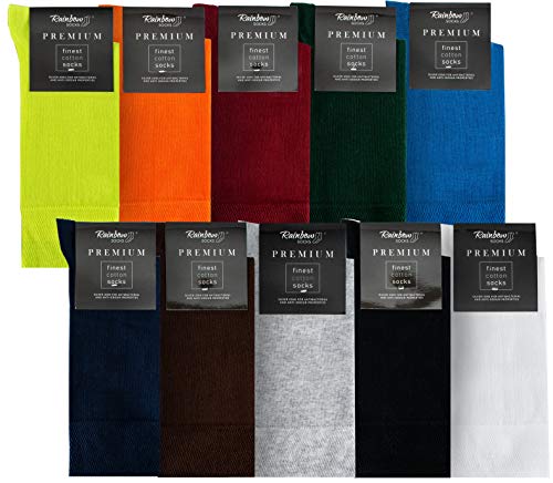 Rainbow Socks - Herren Premium Antibakterielle Business-Socken mit Silberionen - Zitronengelb Orange Dunkelrot Flaschengrün Blau Dunkelblau Braun Hellgrau Schwarz Weiß - Größen 47-50 von Rainbow Socks