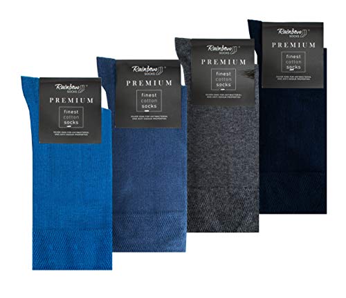 Rainbow Socks - Herren Premium Antibakterielle Business-Socken mit Silberionen - Blau Jeansfarbig Anthrazit Dunkelblau - Größen 44-46 von Rainbow Socks