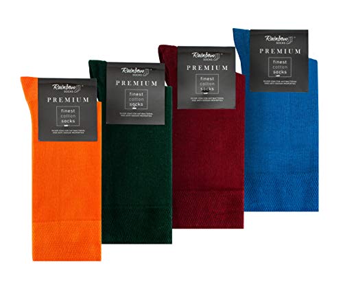 Rainbow Socks - Herren Premium Antibakterielle Business-Socken mit Silberionen - Orange Flaschengrün Dunkelrot Blau - Größen 44-46 von Rainbow Socks