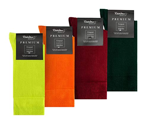 Rainbow Socks - Herren Premium Antibakterielle Business-Socken mit Silberionen - Zitronengelb Orange Dunkelrot Flaschengrün - Größen 42-43 von Rainbow Socks