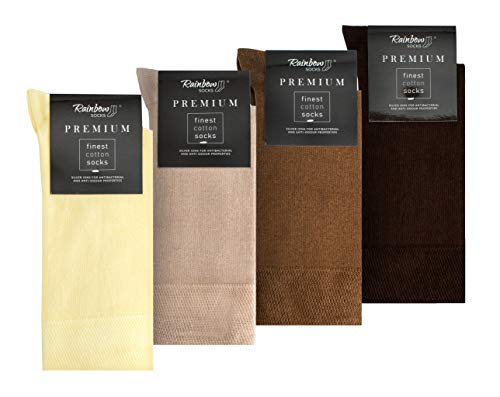 Rainbow Socks - Herren Premium Antibakterielle Business-Socken mit Silberionen - Zitronengelb Beige Hellbraun Braun - Größen 47-50 von Rainbow Socks
