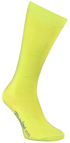 Rainbow Socks - Jungen Mädchen Baumwolle Kniestrümpfe - 1 Paar - Gelb - Größen 30-35 von Rainbow Socks