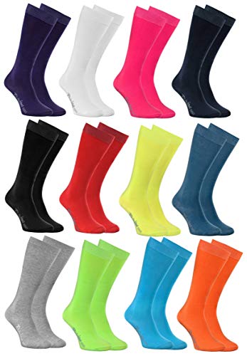 Rainbow Socks - Jungen Mädchen Baumwolle Kniestrümpfe - 12 Paar - Mehrfarbig - Größen 30-35 von Rainbow Socks