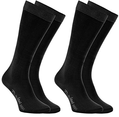 Rainbow Socks - Jungen Mädchen Baumwolle Kniestrümpfe - 2 Paar - Schwarz - Größen 30-35 von Rainbow Socks