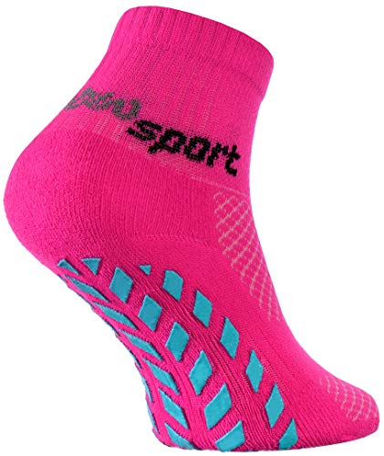 Rainbow Socks - Jungen Mädchen Neon Sneaker Sport Stoppersocken - 1 Paar - Rosa - Größen 30-35 von Rainbow Socks