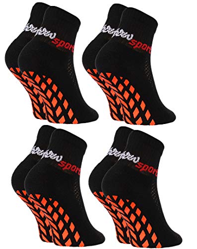 Rainbow Socks - Jungen Mädchen Neon Sneaker Sport Stoppersocken - 4 Paar - Schwarz - Größen 24-29 von Rainbow Socks