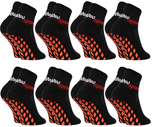 Rainbow Socks - Jungen Mädchen Neon Sneaker Sport Stoppersocken - 8 Paar - Schwarz - Größen 30-35 von Rainbow Socks