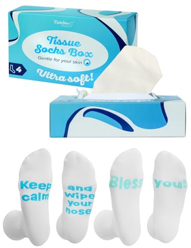 Rainbow Socks - Tissue Box Socks - Damen Herren Novelty Geschenk Socken in einer Taschentuchbox - Lustige Geschenkidee - 2 Paar - Größen 41-46 von Rainbow Socks